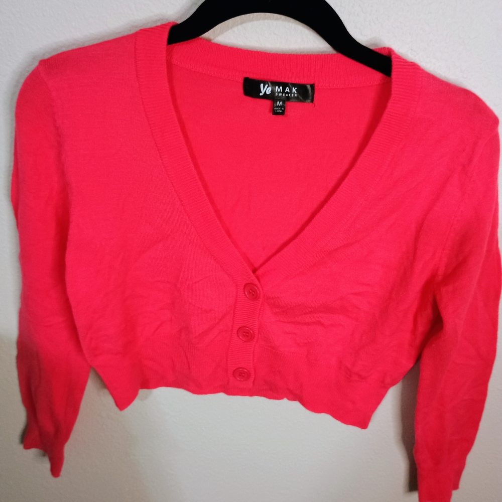 Women's Vibrant Pink Cardigan